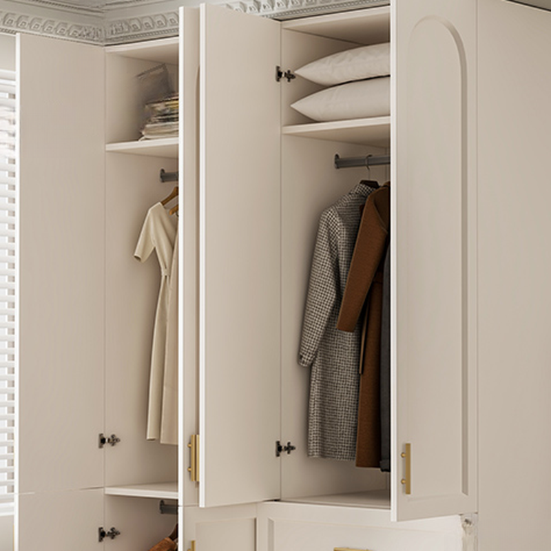 Chalk Modish Laminate Wardrobe Closet with Soft Close Drawer, Soft Close Door, Interior Shelves, and Clothing Rod - image 6