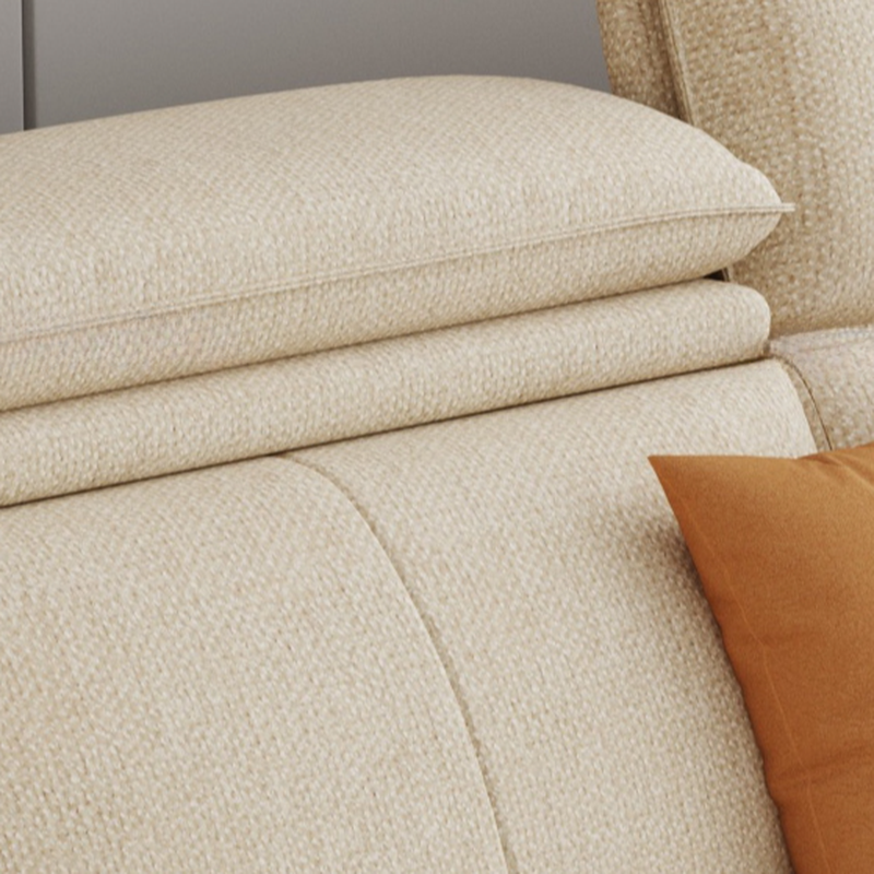 3 Pc Contemporary Modern L-Shape Sofa Chaise in Grey/Cream with Square Arm & Cushion Back - image 8