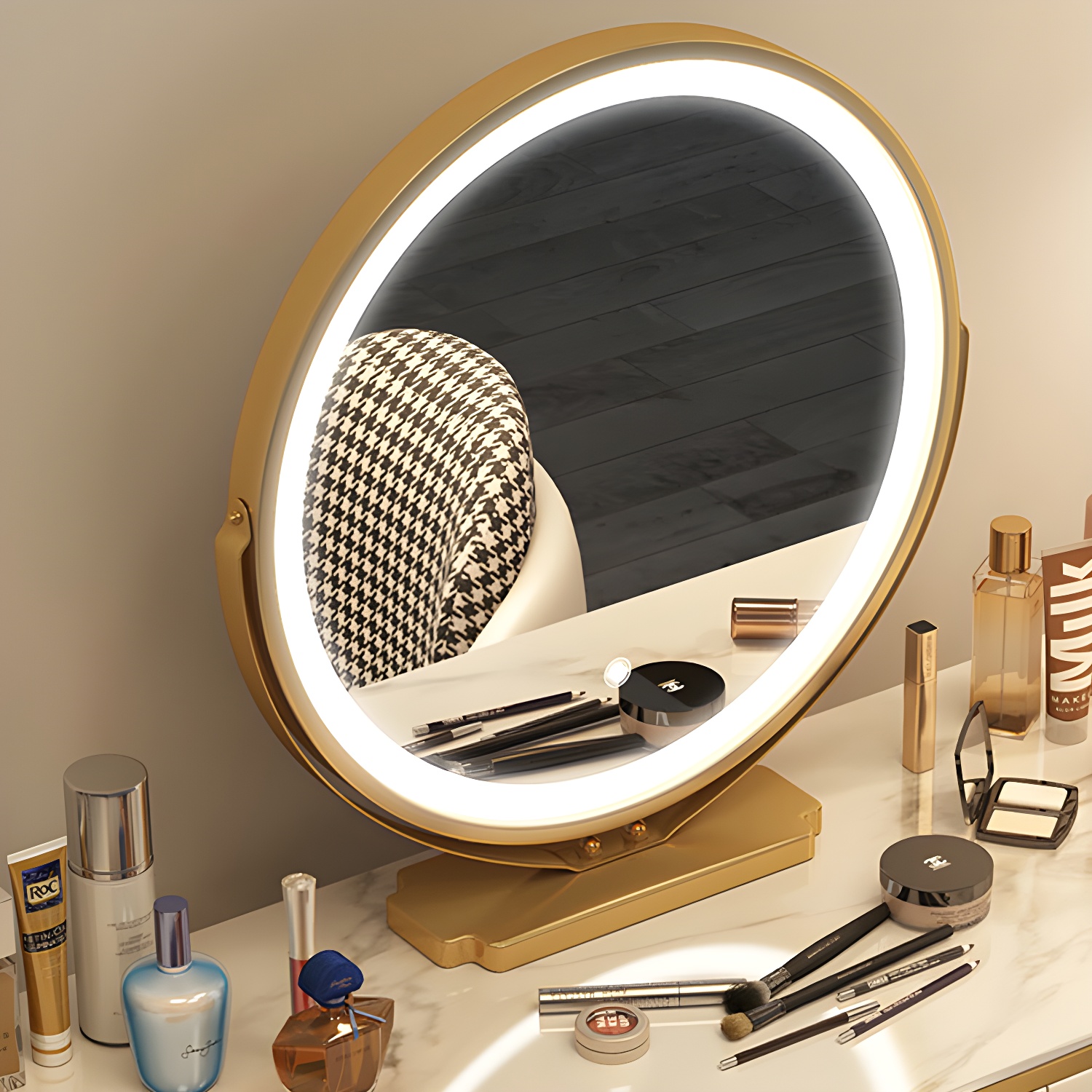 Scandinavian Wooden Vanity Desk in White Modern with Drawers Dressing Table - image 11