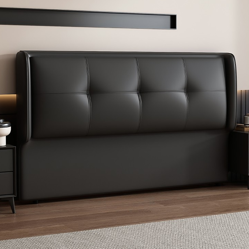 Simplistic Style Wingback Headboard with No Distressing, Piled Tufted Rectangular Design for King/Queen/Full Bed, Featuring Sponge Upholstery Fill and Standard Height - image 4