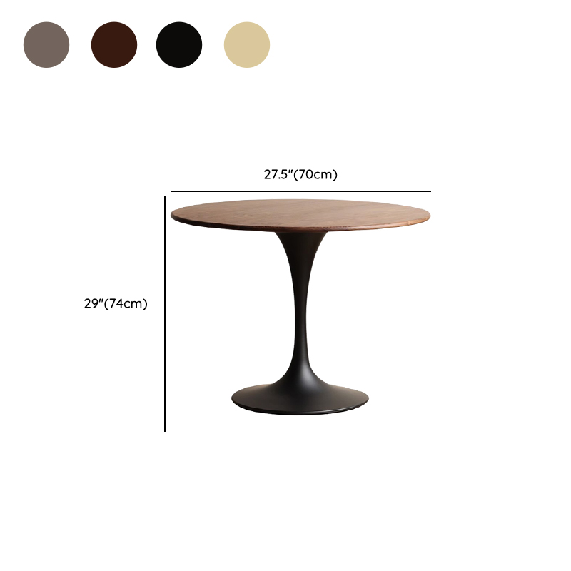 Minimalist Rubberwood Circular Standard Height Dining Table with a Sepia/Natural Color Fixed Table Top and Tulip Base for 2 People - image 13