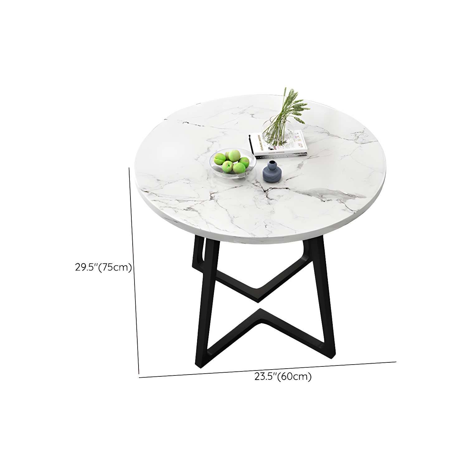 Round White Wood Tone Modern Dining Set with Metal Pedestal Base - Seats 4 - image 15