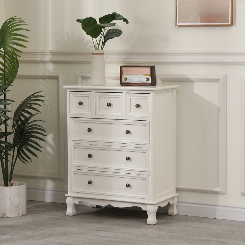 Independent Damp-proof Accent Chest/Accent Cabinet in Wood with Drawers in a Retro Style