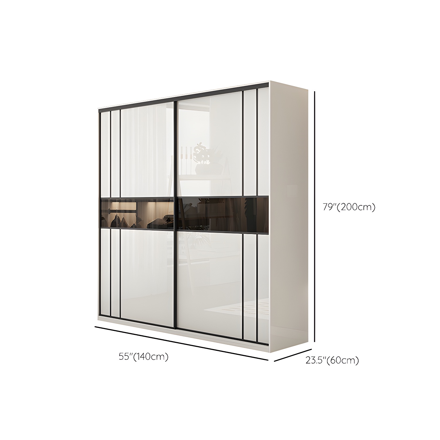 White Colour Wooden Wardrobe Cloth Rod Included Wardrobe Closet with Shelves - image 11