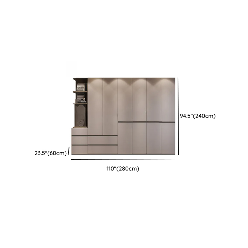 Sand Minimalist Laminate Cabinet Armoire with Soft Close Drawer, Soft Close Door, Interior Shelves, and Clothing Rod - image 21
