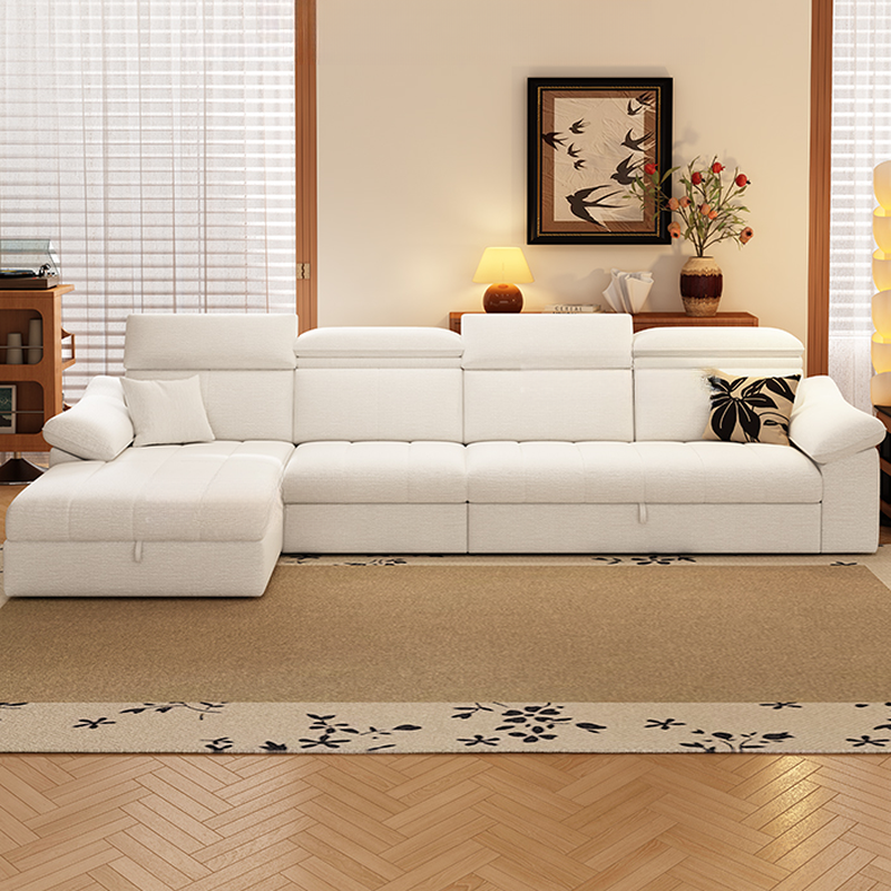 Straight 7 Person Sofa Recliner with Under-seat-storage in Horizontal Orientation