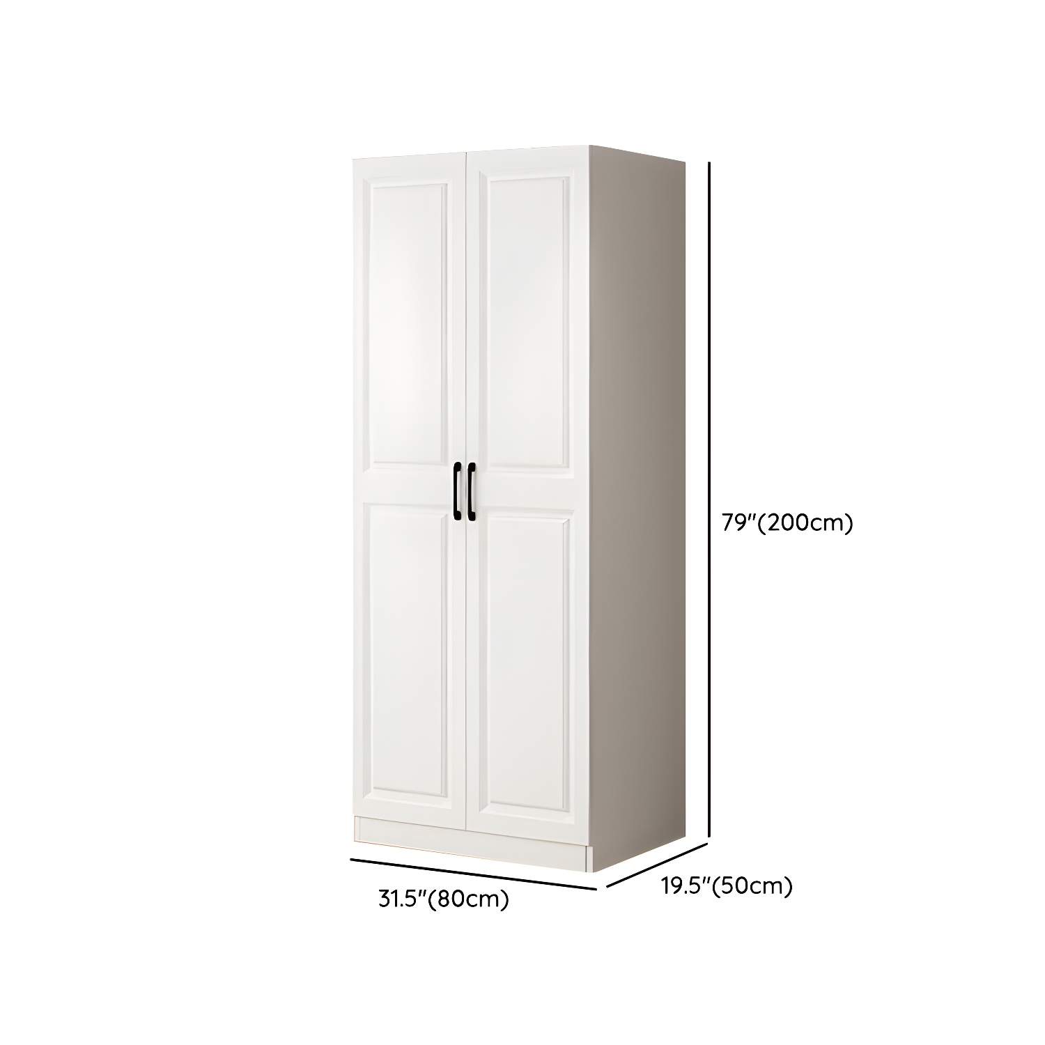 Wood White Modern Wardrobe Armoire with Drawers, Shelves, and Clothing Rod - image 13