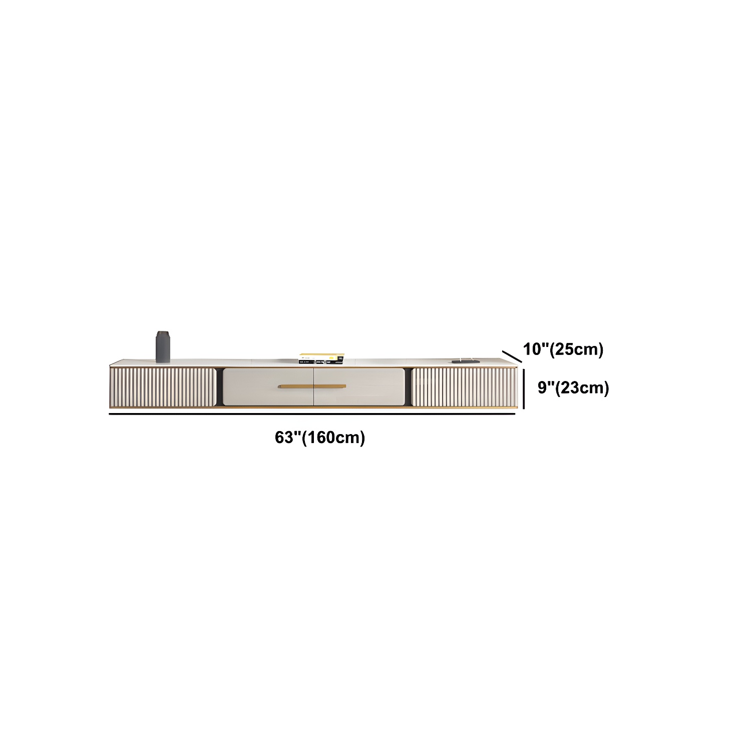 2 Drawers Contemporary TV Stand Stone Wall-mounted TV Cabinet - image 18