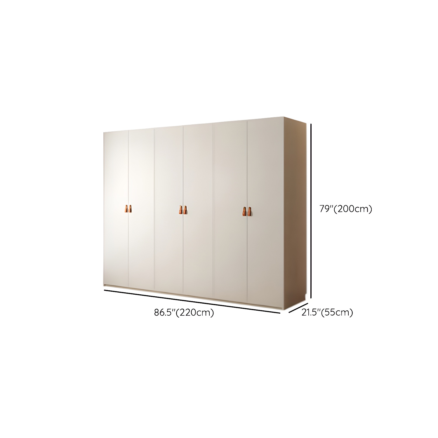 Modern White Wardrobe Cabinet Engineered Wood Wardrobe with Garment Rod - image 20