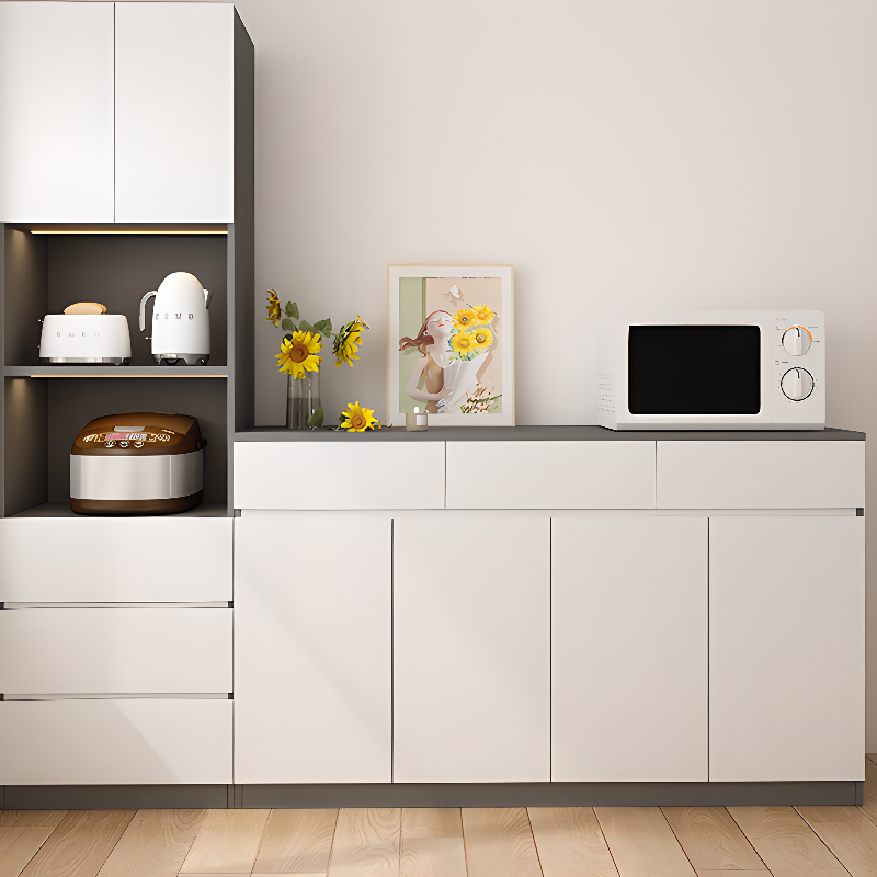 Simple Sideboard with Multiple Drawers, Closet Cabinet, Standard and Narrow Sizes, 1 or 2 Shelves, Wood Countertop, 2 to 5 Doors - image 7