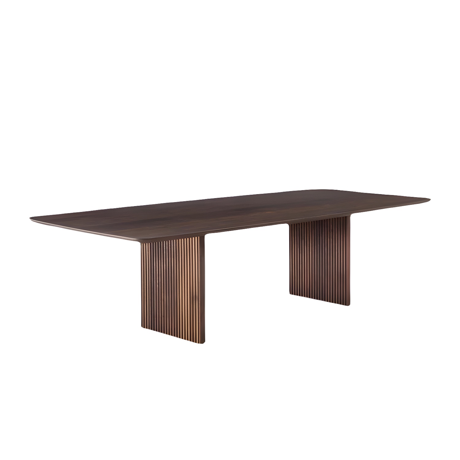 Pine Solid Wood Dining Site Table Modern Rectangle Double Pedestal Dining Table