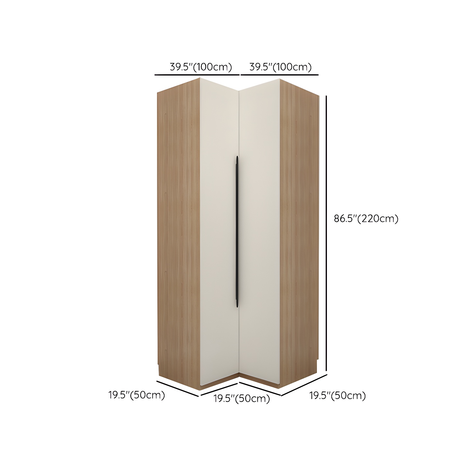 Contemporary Wooden Wardrobe Armoire 80" with Shelves & Soft Close Drawers - image 11