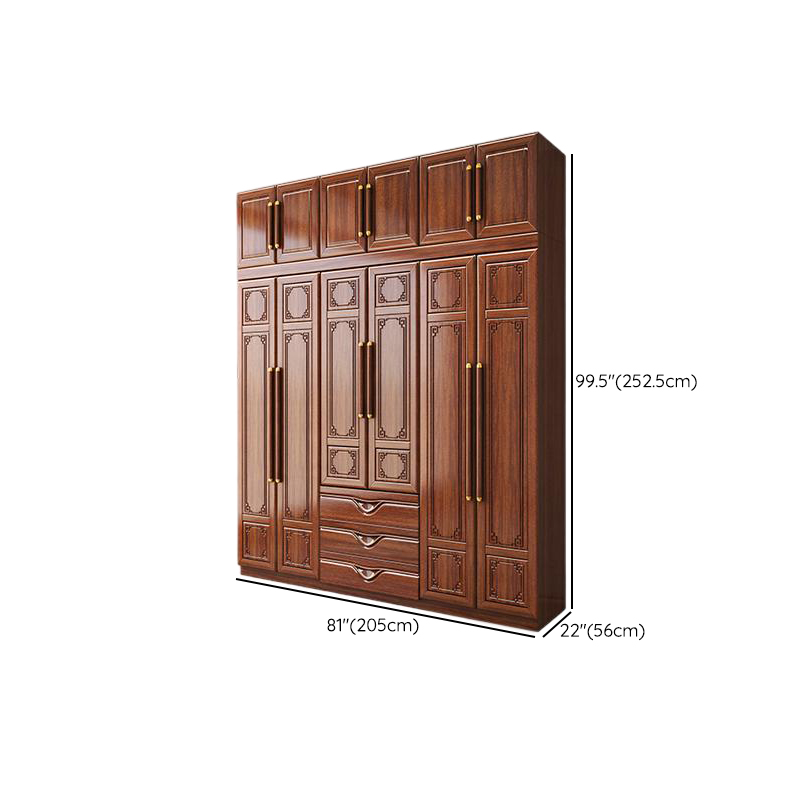 Sepia Modish Wooden Armoire Cabinet with Soft Close Drawer, Soft Close Door, Interior Shelves, and Clothing Rod - image 14