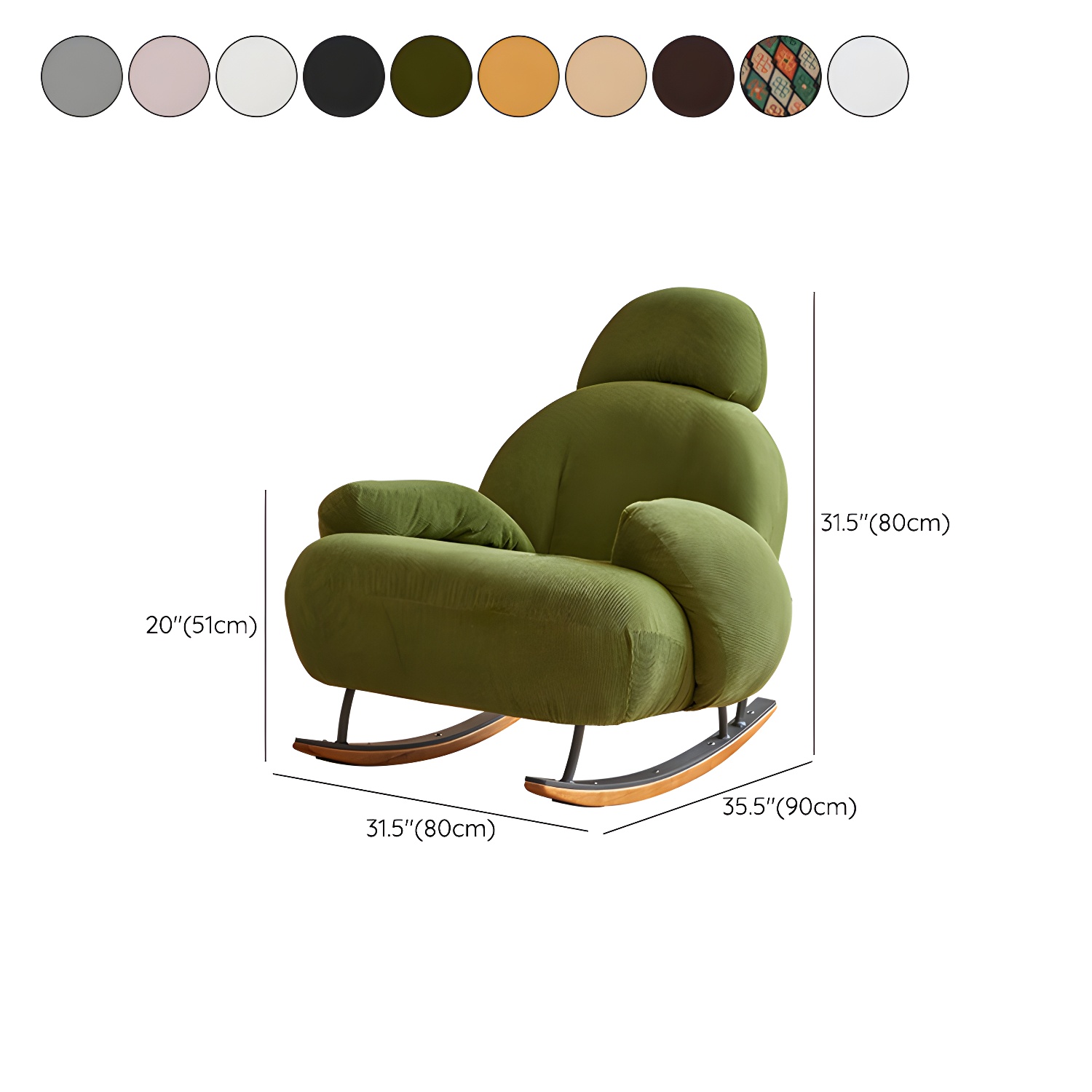 Rocking Accent Chair Solid Wood Contemporary Living Room Spindle - image 19