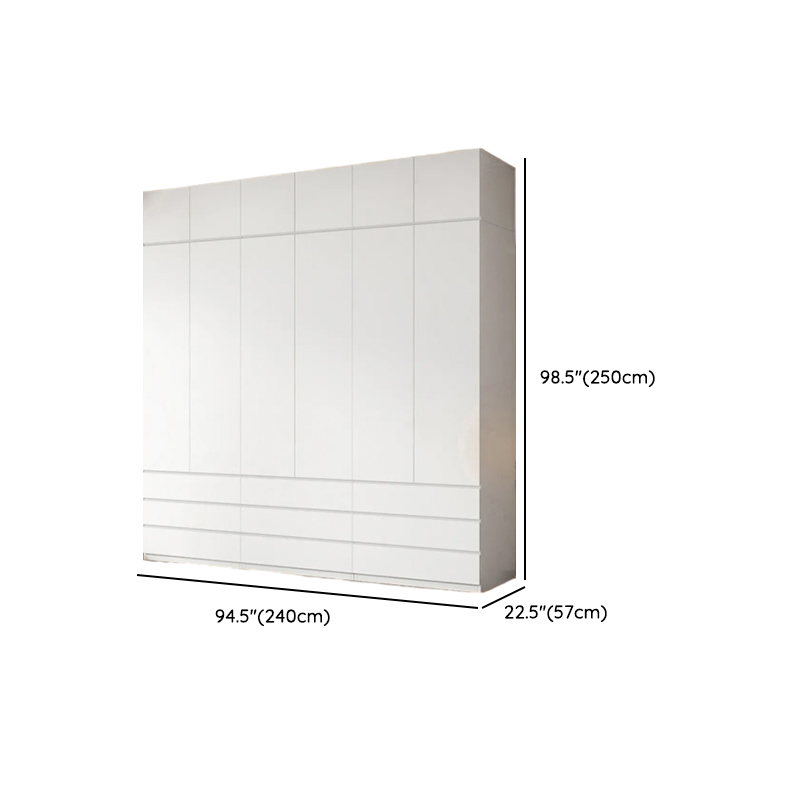 White Contemporary Alloy Cabinet Armoire with 3/6/9 Drawers, Flexible Shelf, and Hanging Rod - image 20