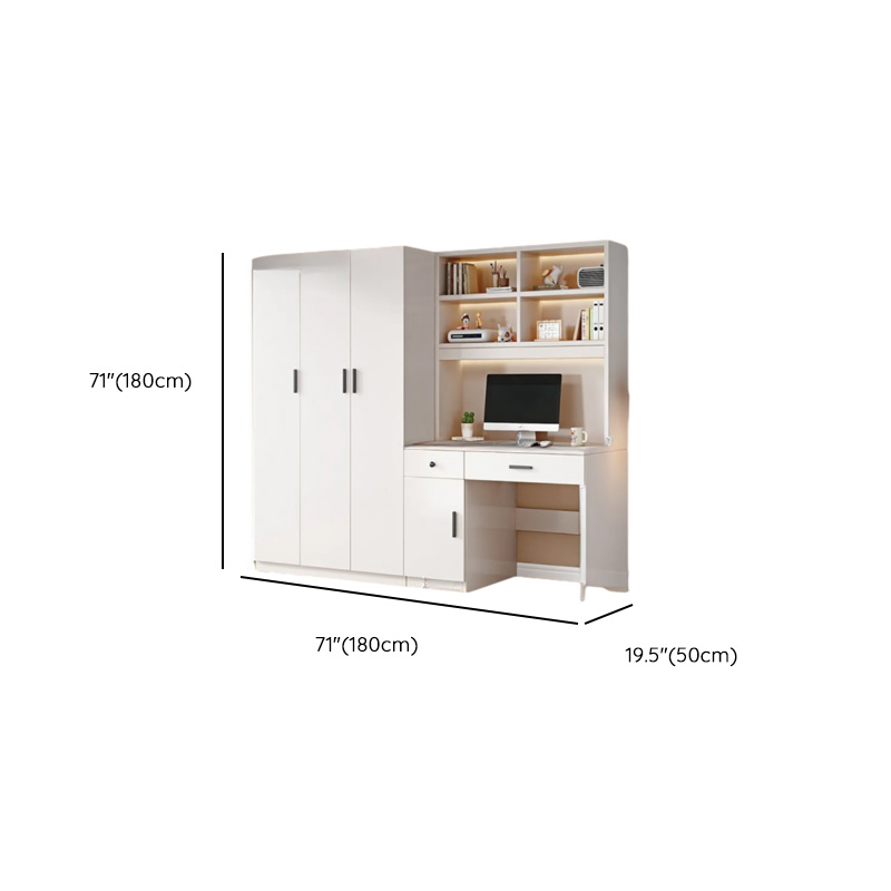 White Contemporary Laminate Almirah with Soft Close Drawer, Soft Close Door, Interior Shelves, and Clothing Rod - image 6