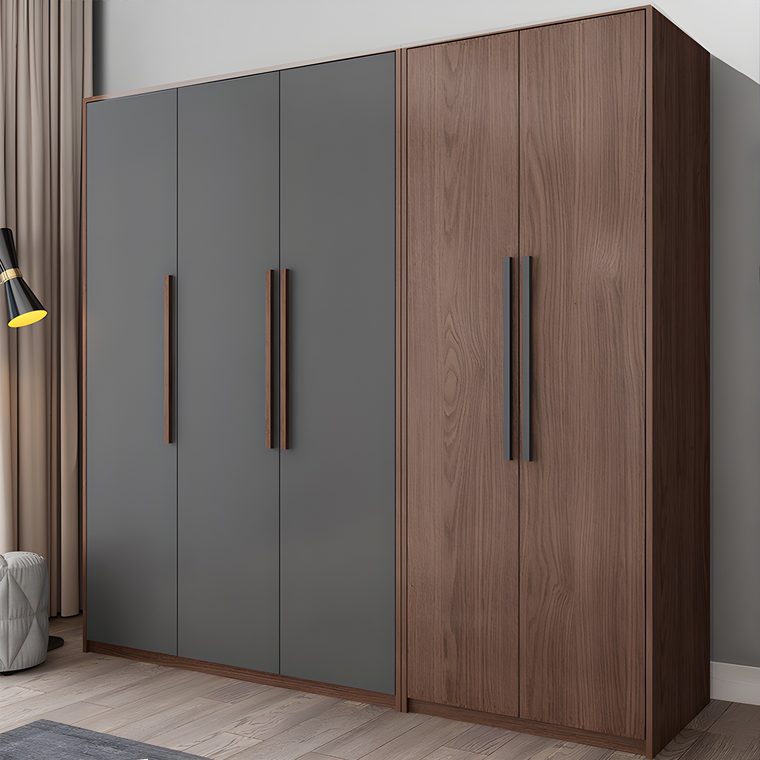 Contemporary Wardrobe with Garment Rod Engineered Wood Wardrobe Closet - image 16