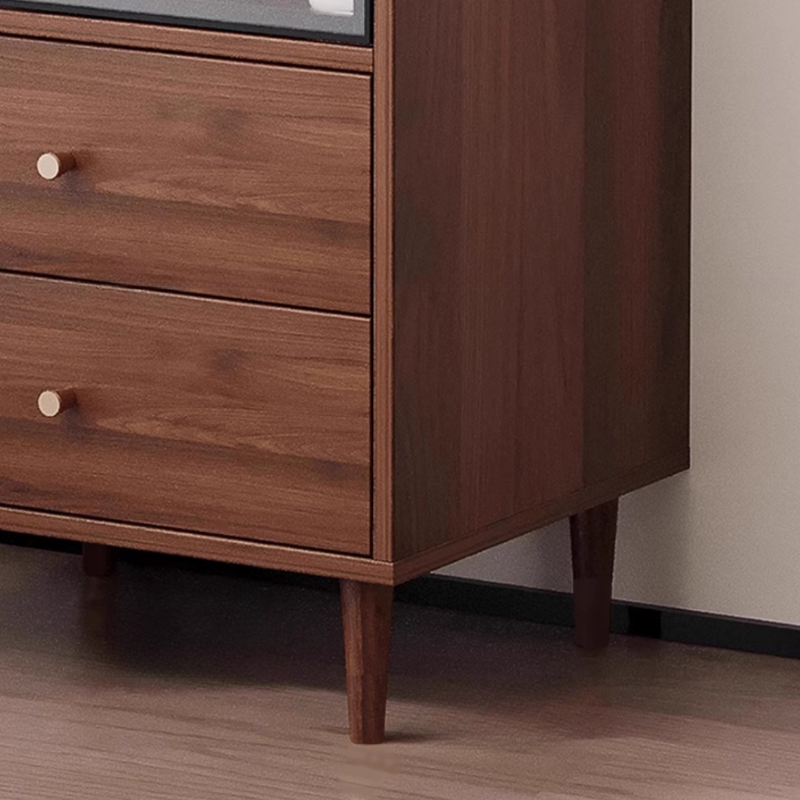 Rectangular Accent Cabinet with Closet, Glazed Door, Adjustable Shelf, Cabinet Knobs in Midnight Black/Sepia, Soft Close Drawer - image 7