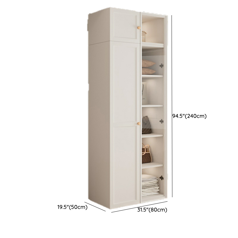 Modern White Wardrobe Armoire with Clothing Rod and Shelves - Soft Close, No Distressing - image 21