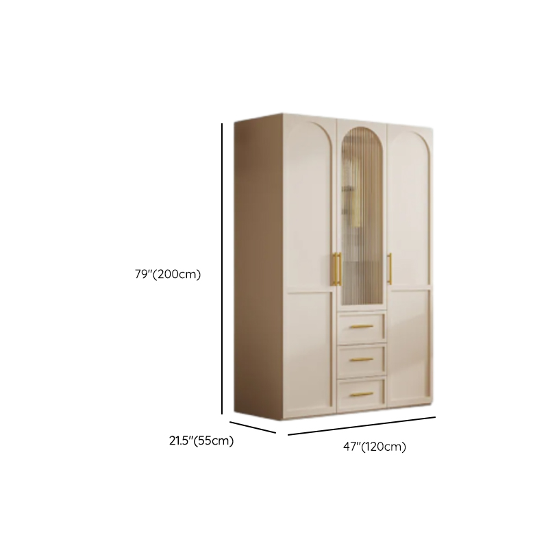 Simplistic White Detached Almirah with 3 Drawers, Interior Shelves, and Hinged Door - image 11