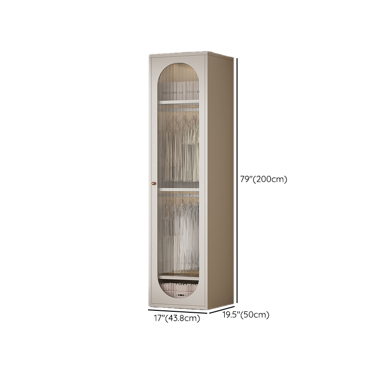 White Modish Alloy Armoire Cabinet with Adaptable Shelf and Clothing Rod - image 10