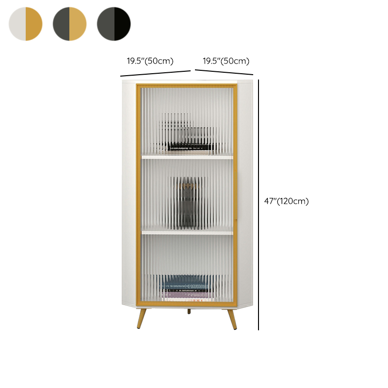 Golden Metal Corner Accent Cabinet with Glass Doors & Lighting Included - image 21
