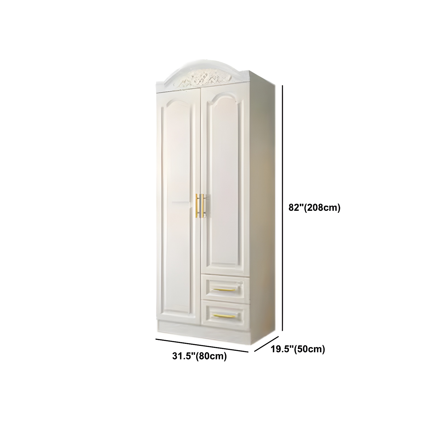 French Country Wardrobe Armoire Engineered Wood Wardrobe with Solid Wood Clothing Rod - image 14