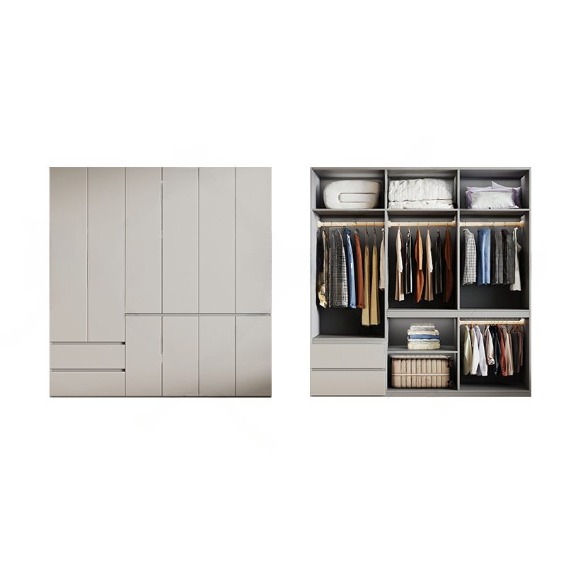 Cream Trendy Reclaimed Wood Wardrobe Armoire with Soft Close Drawer, Soft Close Door, Interior Shelves, and Clothing Rod - image 24