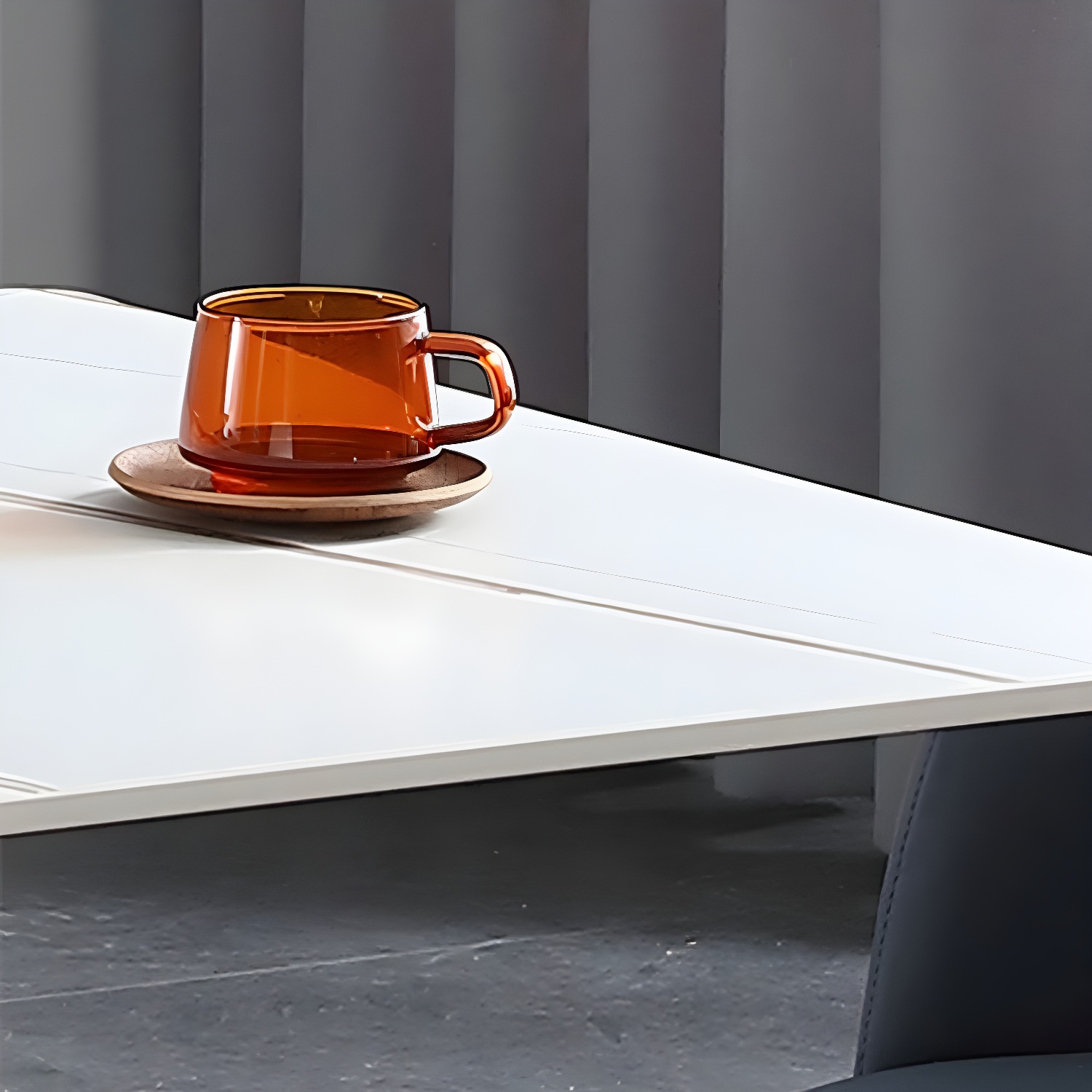 Industrial Square Dinner Table Sintered Stone Table with Metal Base for Home - image 10