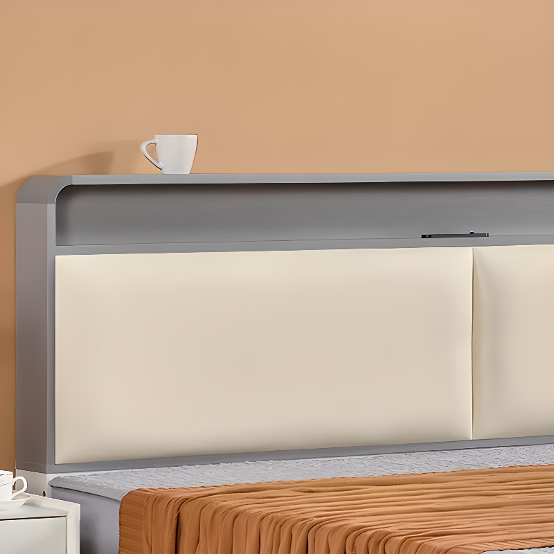 Simplistic Panel Headboard with Shelves, Rectangular Shape for Twin/Full/Twin XL Bed, Featuring Sponge Upholstery, Illumination Light, and Standard Height - image 9