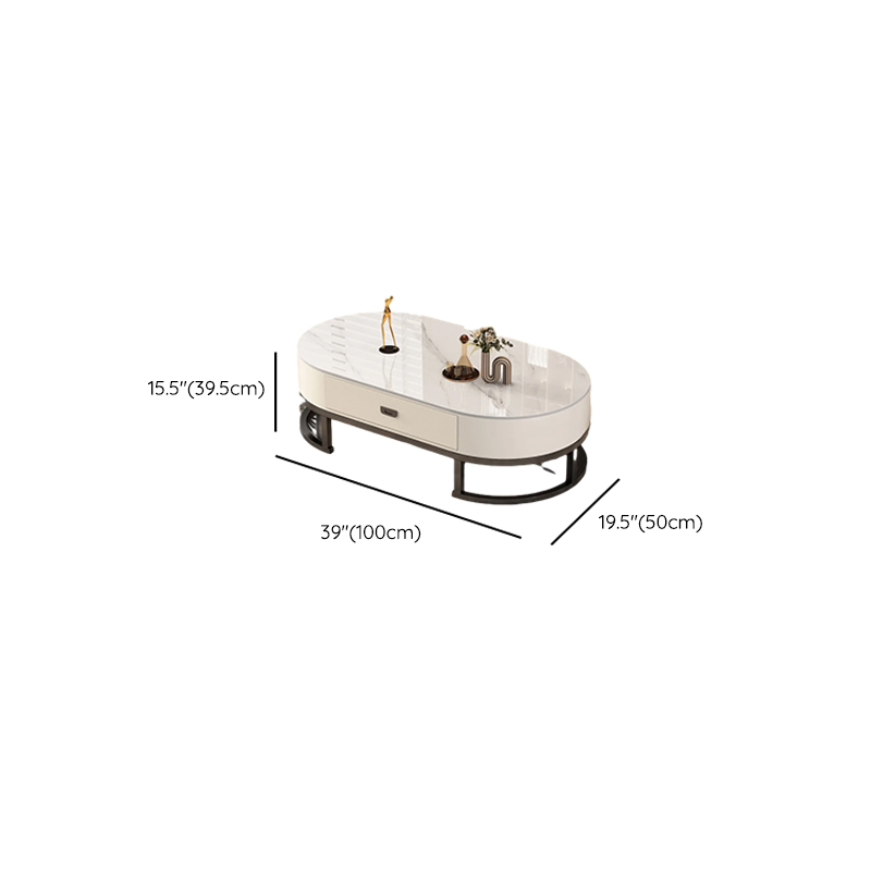 Elliptical Accent Table with Dual-base and Rawhide Upholstery - image 14