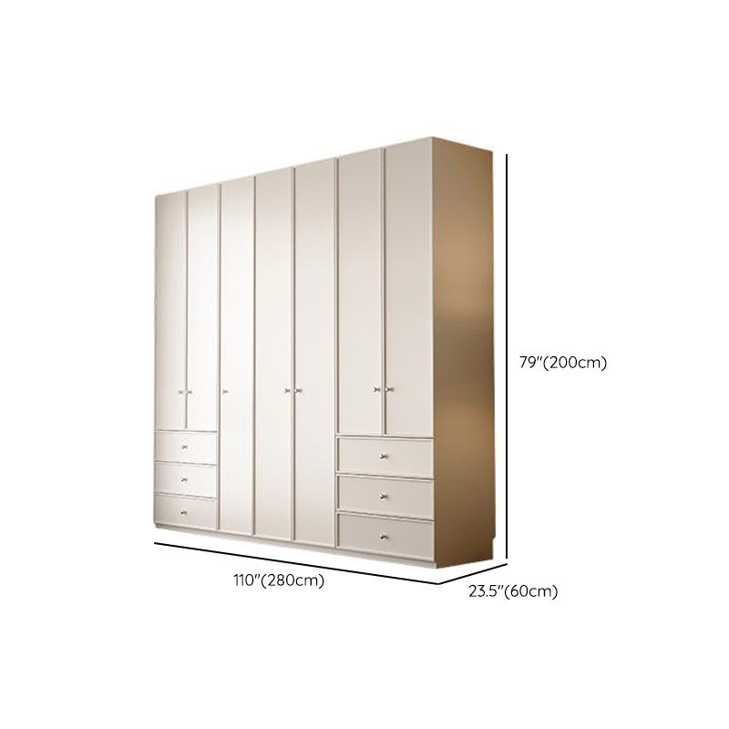 Chalk Modern Wooden Standalone Almirah with 3-Drawer/6-Drawer, Interior Shelves, and Hanging Rod - image 21