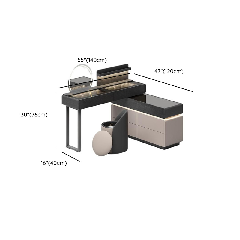 Multi-Purpose Tan Vanity Set with Lighting, Scalable 2-in-1 Adjustable Touch and Brightness - image 13