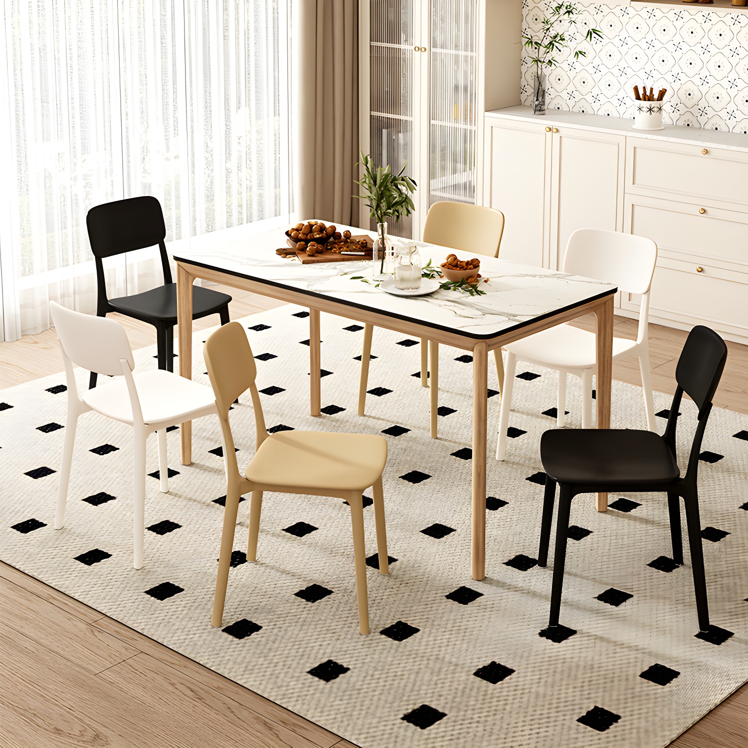 Stackable Scandinavian Style Side Chair with Low Back in Plastic & Acrylic - Armless - image 22
