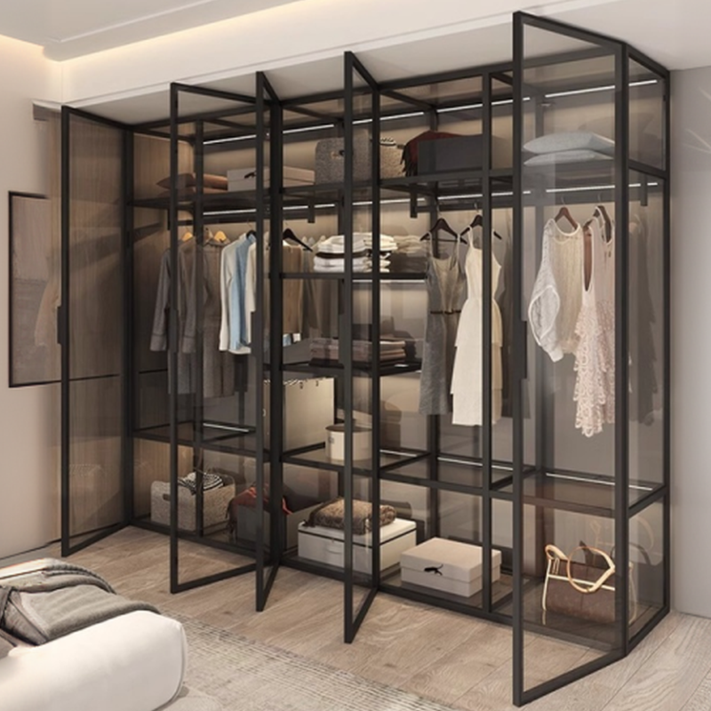 Art Deco Vitreous Wardrobe Armoire with Soft Close Door, Interior Shelves, Clothing Rod, and Hinged Mechanism - image 5