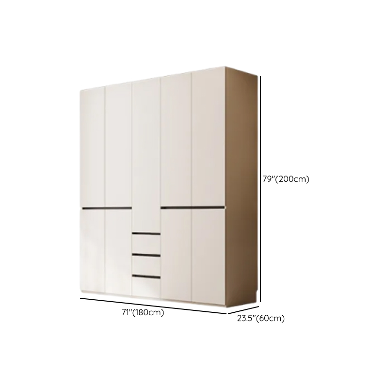 White Minimalist Laminate Independent Wardrobe Closet with Soft Close Drawer, Soft Close Door, and Interior Shelves - image 9