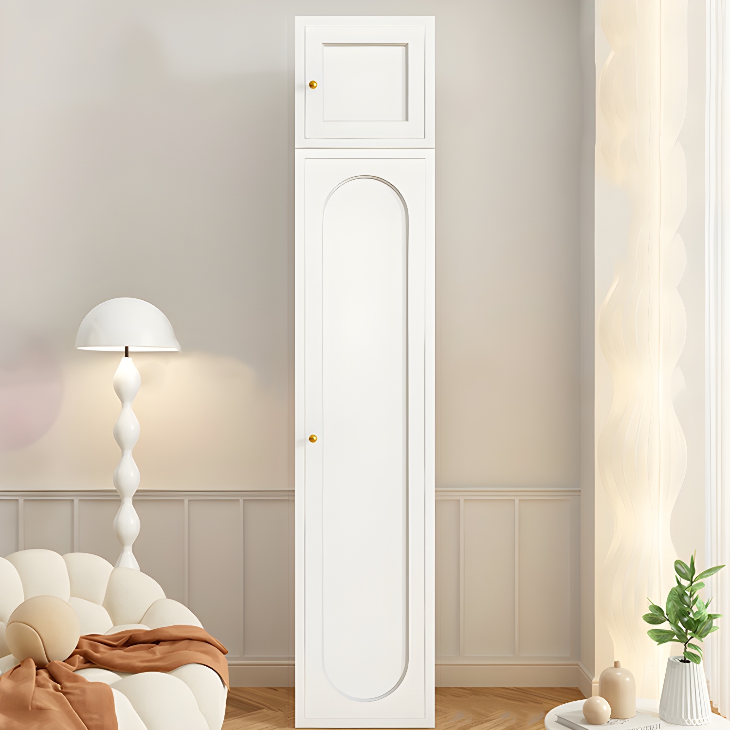 Stylish Wardrobe Armoire with Clothing Rod and Adjustable Shelves - image 5