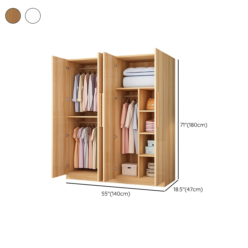 Minimalist Manufactured Wood Independent Wardrobe Closet with Soft Close Door, Interior Shelves, and Clothing Rod - image 17