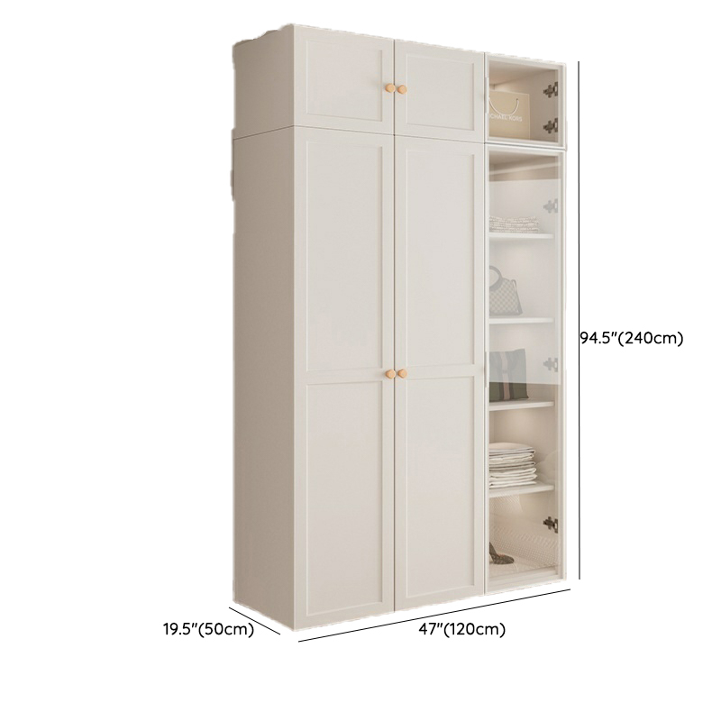 Modern White Wardrobe Armoire with Clothing Rod and Shelves - Soft Close, No Distressing - image 22