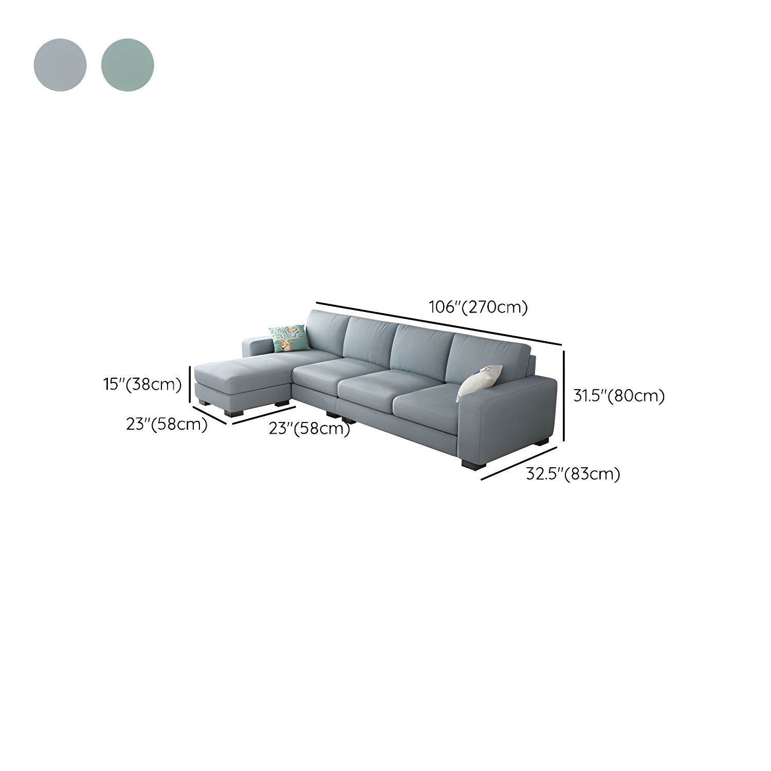 Scandinavian Wood Frame Straight Sofa with Cushion Back and Slipcover in 3 Piece Set - image 28