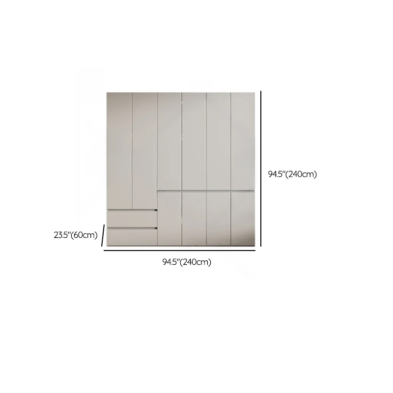 Cream Trendy Reclaimed Wood Wardrobe Armoire with Soft Close Drawer, Soft Close Door, Interior Shelves, and Clothing Rod - image 62