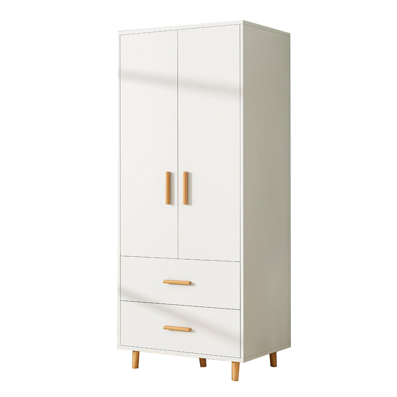 Modern Manufactured Wood Cabinet Armoire with Hanging Rod, Interior Shelves, Soft Close Drawer & Soft Close Door