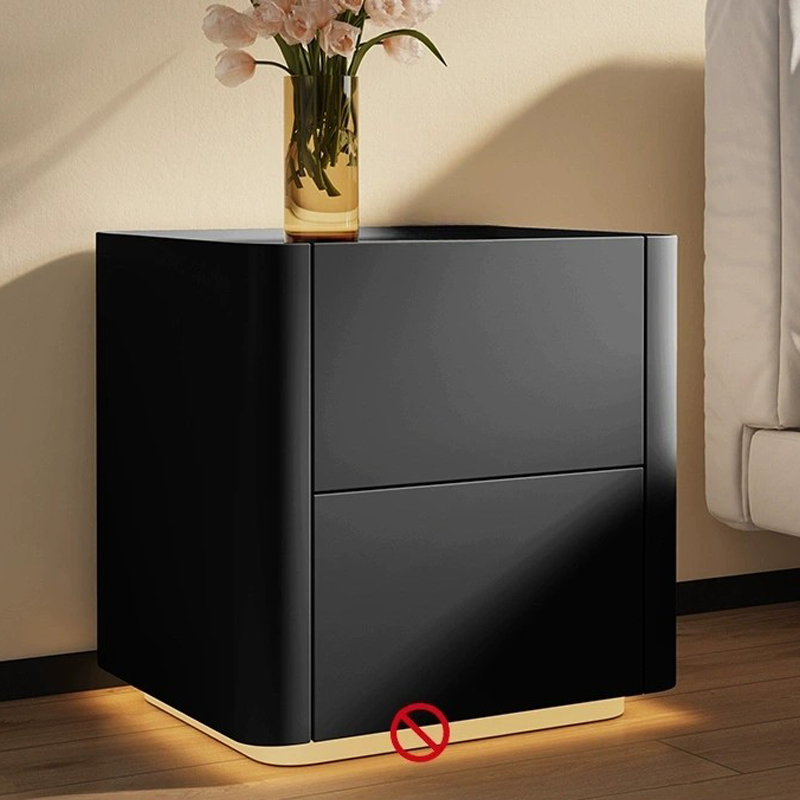 Modern Stylish Wood Nightstand Drawer Storage Petite Under 23 Inches Tall for Elegant Bedroom Decor