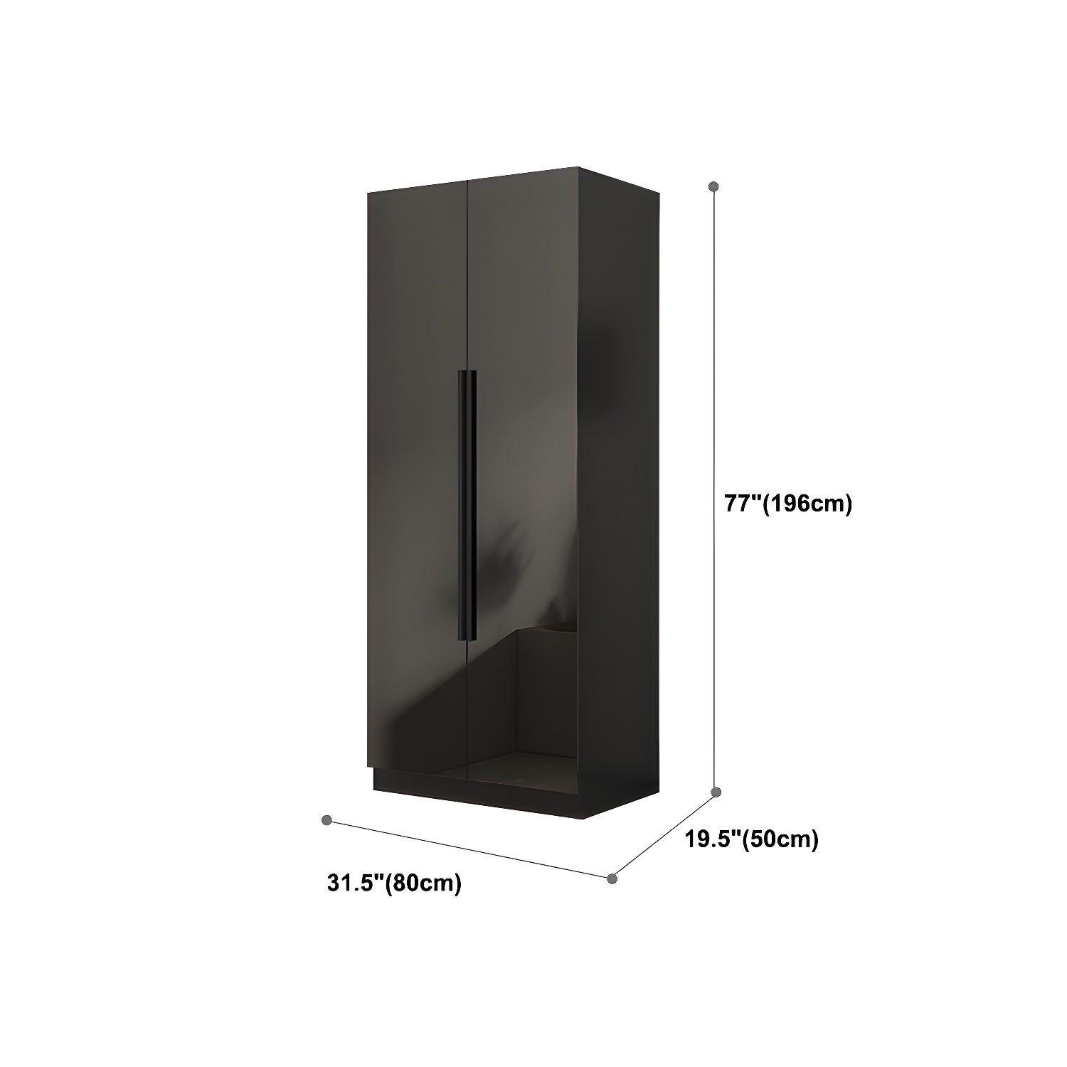 Modern Style Wardrobe Black Colour Glass Wardrobe Closet for Bedroom - image 8
