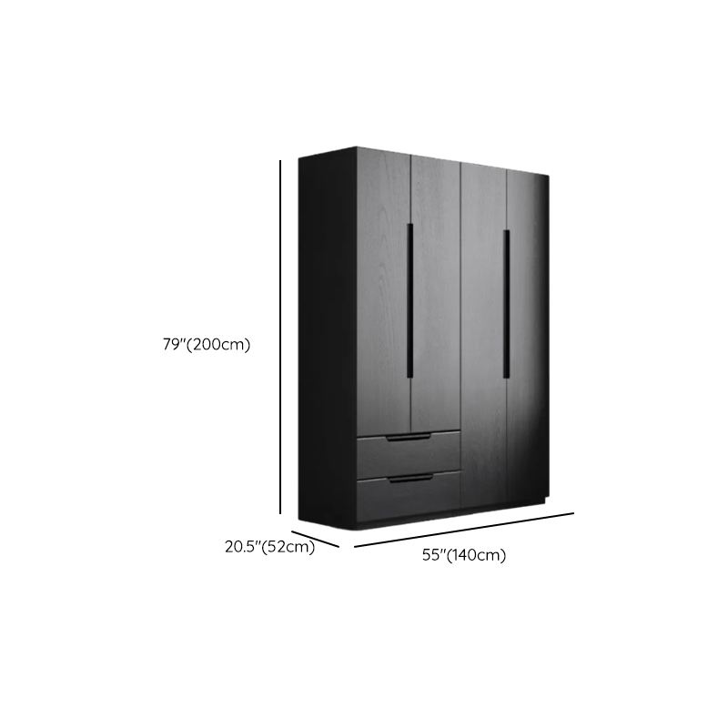 Ink Trendy Timber Wardrobe Armoire with Soft Close Drawer and Door, Interior Shelves, Clothing Rod - image 13