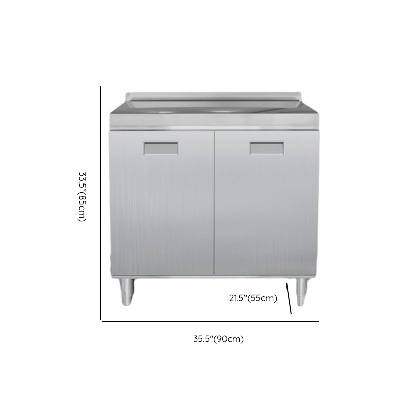 Casual Chrome Sideboard with Stainless Steel Countertop - image 3