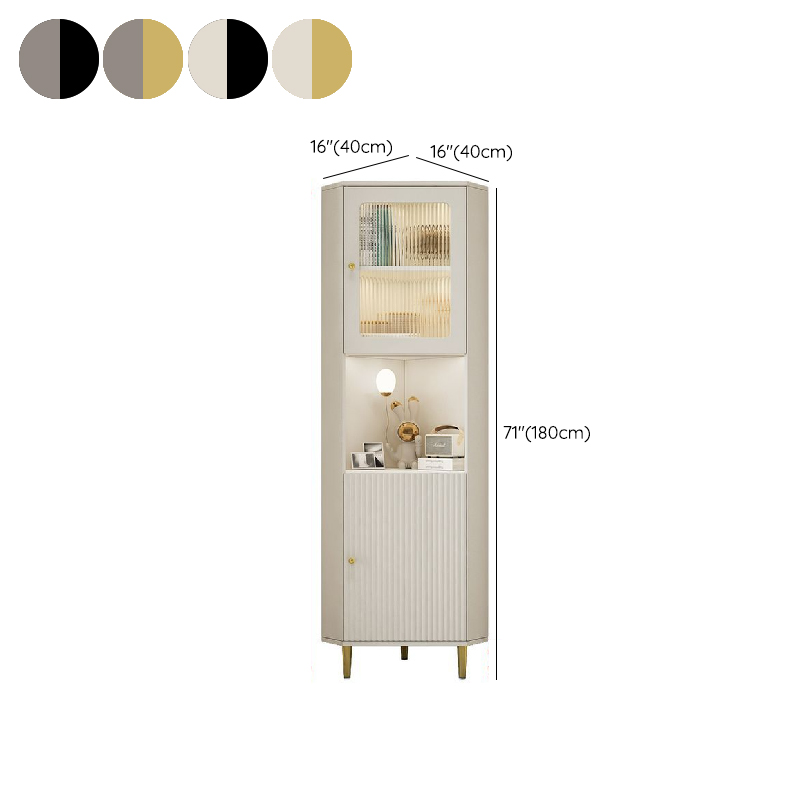 Grey/Beige Engineered Wood Utility Cabinet with Illuminating in a Modern Style - image 17