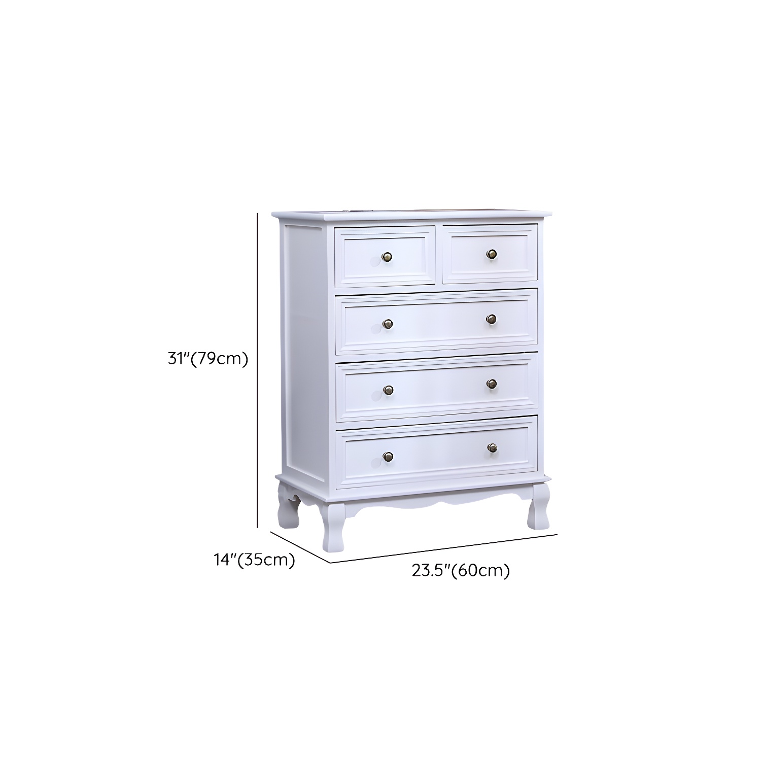 Wooden Bronze Solid Wood Dressers & Chests with Drawers Metal Handle, No Assembly - image 16