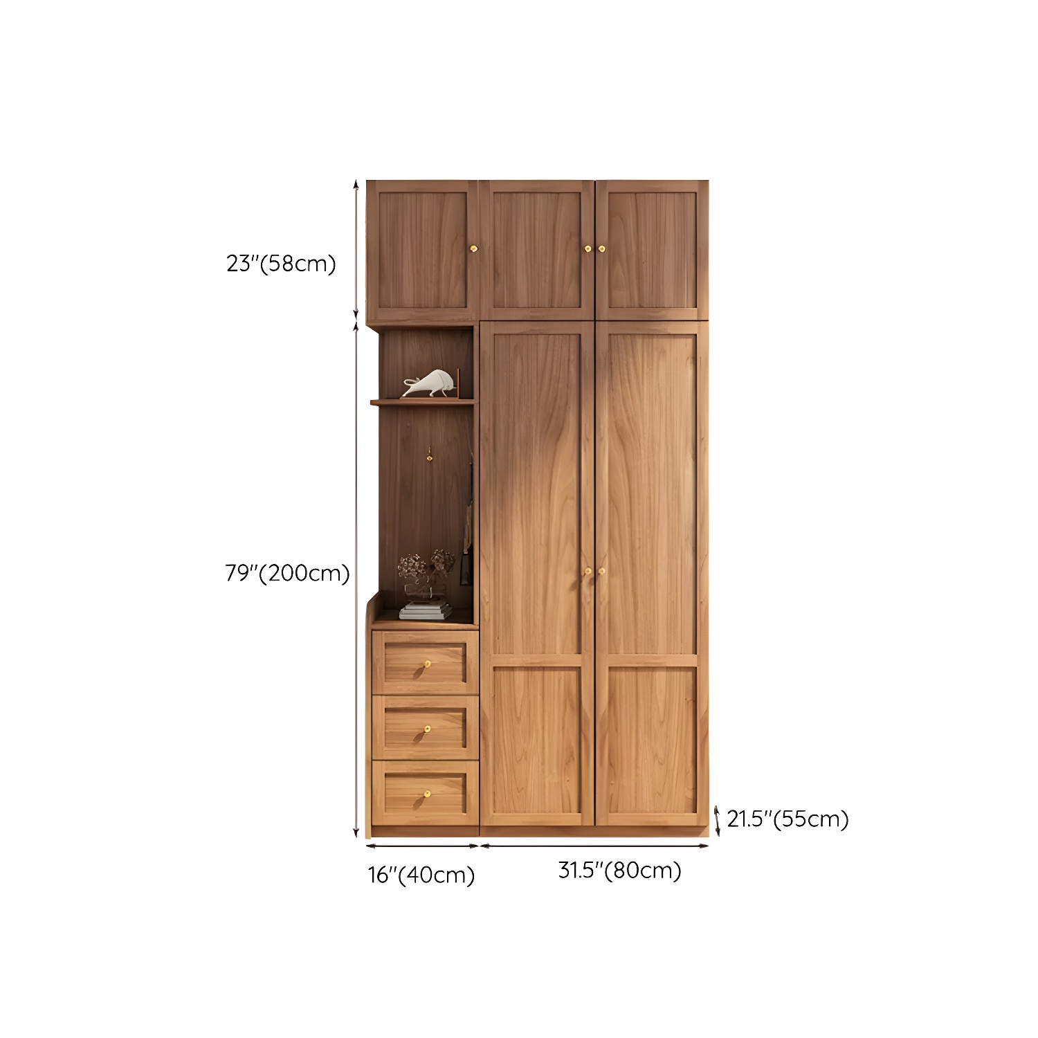 Fashionable Natural Wood Wardrobe Armoire for Stylish Closet Organization - image 28