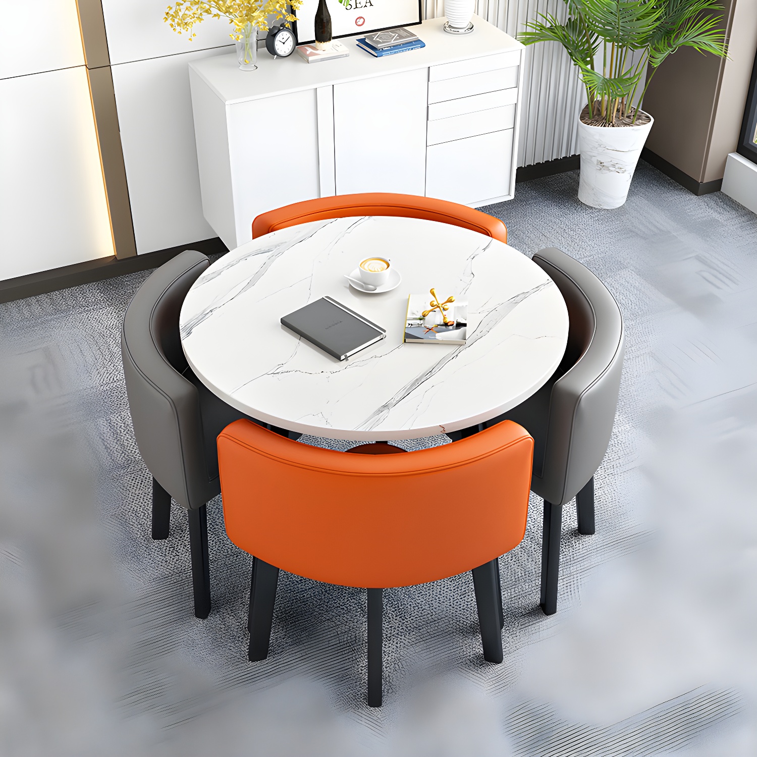 Modern Wood Dining Table Set 5 Pieces Dining Set for Home Use - image 16